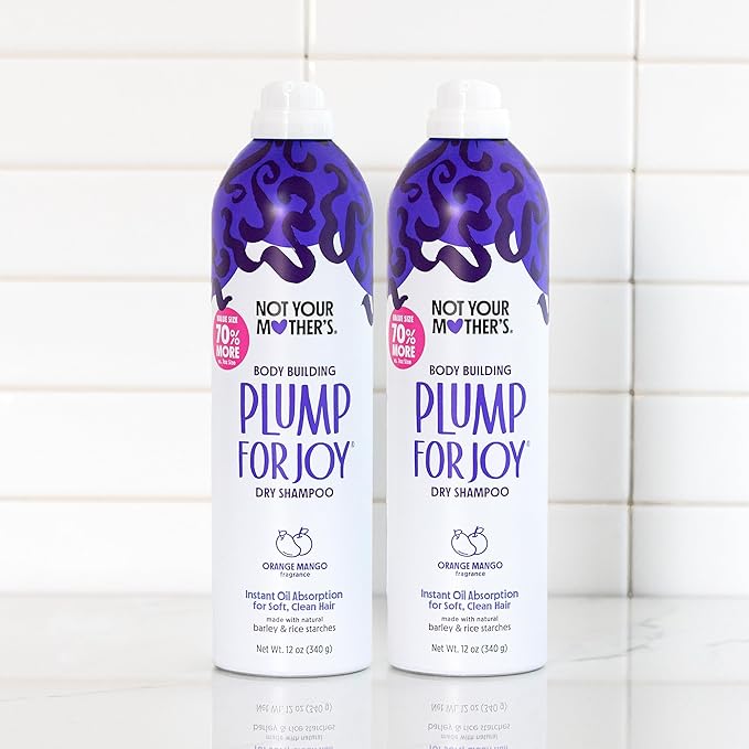 Not Your Mother's Plump for Joy Jumbo Dry Shampoo (2-Pack) - 12 oz - Dry Shampoo for Instant Hair Oil Absorption - For All Hair Types