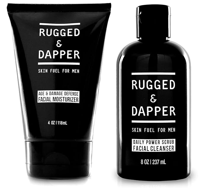 Daily Duo Skincare Set for Men | Includes Age + Damage Defense Moisturizer & Daily Power Scrub Face Wash