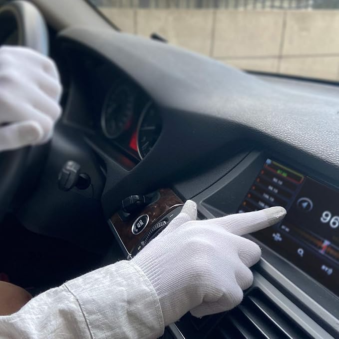 Evridwear Unisex Moisturizing Cotton Gloves with Touchscreen Fingertips for Eczema Beauty Cosmetic Dry Hands Sensitive Irritated Skin Therapy Overnight Bedtime, 6 Pairs, Lightweight-White, S/M