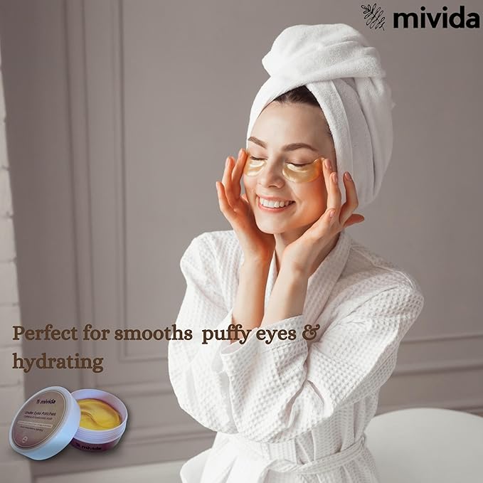 Caffeine & Hyaluronic-Acid Hydra-Gel Eye Pads - Anti Wrinkle Under Eye Patches, 60PCS | Gold Under Eye Patches For Puffy Eyes, Eye Bags and Wrinkles