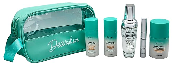 Eyelashes, Eyes & Face Skincare Gift Set: Gift her Glow with Hyaluronic Facial Serum Vitamin C Eye Gel Eyelashes Serum and Water Gel Cream