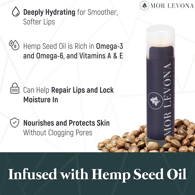 Organic Hemp Lip Balm - USDA Certified Organic All Natural Lip Balm - Hemp Lip Moisturizer Soothes, Hydrates, Nourishes, and Protects Dry, Chapped Lips - Natural Vanilla Flavor (3-Pack)