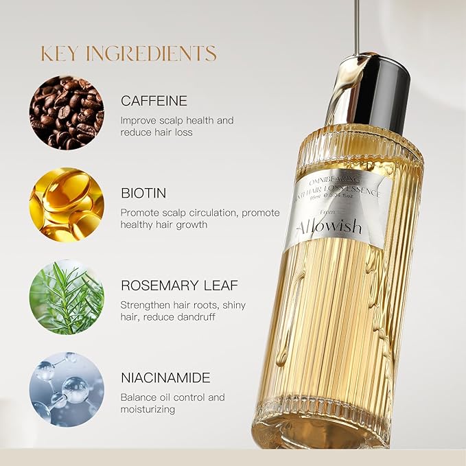 Hair Growth Serums 95 ml - Rosemary Hair Thickening Serum with Biotin, Caffeine for Hair Thinning & Shedding – Promotes Healthy Scalp, Fuller, Nourish, Strengthens Roots