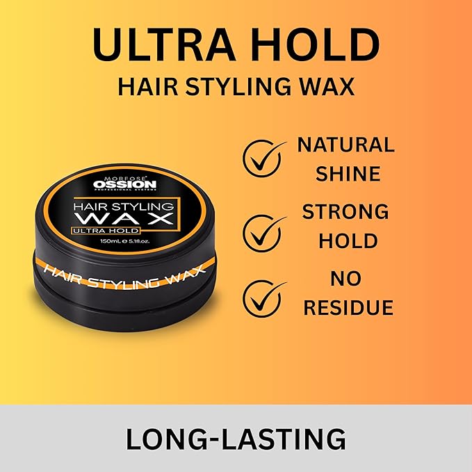 Morfose Barber Wax,(5.30 Ounce (Pack of 1), Ultra Hold, Premium Hair Styling Wax for Men, Natural Shine, Easy Application, Ideal for Various Styles, Long-Lasting, Water-Soluble, Pleasant Fragrance