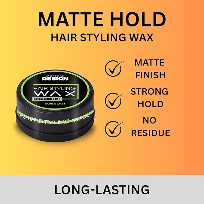 Morfose Barber Wax,(5.30 Ounce (Pack of 1), Matte Hold, Premium Hair Styling Wax for Men, Natural Shine, Easy Application, Ideal for Various Styles, Long-Lasting, Water-Soluble, Pleasant Fragrance