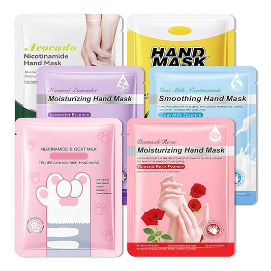 Hand Mask Moisturizing Gloves 6 Pack,Hydrating Hand Mask for Women,Soft Gloves for Dry Cracked Skin
