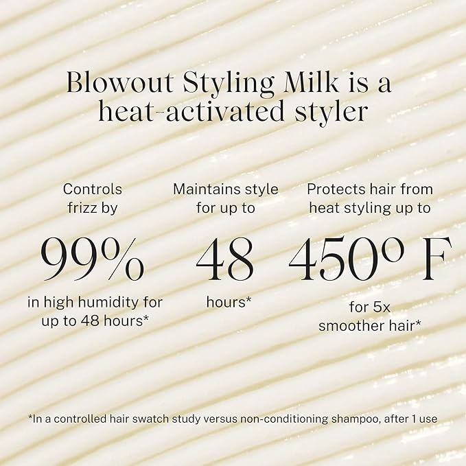 JVN Complete Blowout Styling Milk Heat Protector Cream, Style Memory, Anti-Humidity, Smooths & Protects, 3 Fluid Ounces