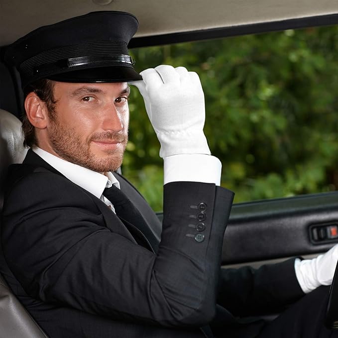 Evridwear 100% Cotton Touchscreen Moisturizing Beauty Gloves with Elastic Cuff, Natural Cosmetic Therapy Gloves for Eczema SPA Dry Hands Care Overnight (White, Large) 5 Pairs