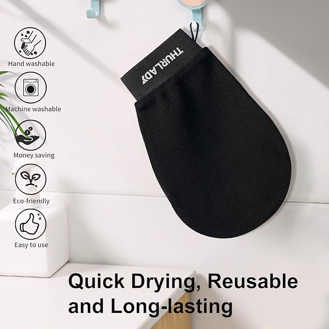 Korean Exfoliating Mitt, Deep Exfoliating Glove, 3pc Body Exfoliator Glove, Exfoliator Body Scrubber, Bath Shower Scrub Gloves, Self Tan Remover, Smooth Skin, Keratosis Pilaris Removal