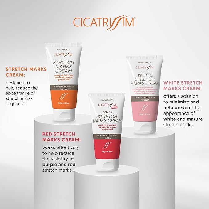 Cicatrissim Red For Removal of Red and Purple Stretch Marks - Innovative Formula With Pure and Powerful Natural Ingredients From Brazilian Flora - For All Skin Types.