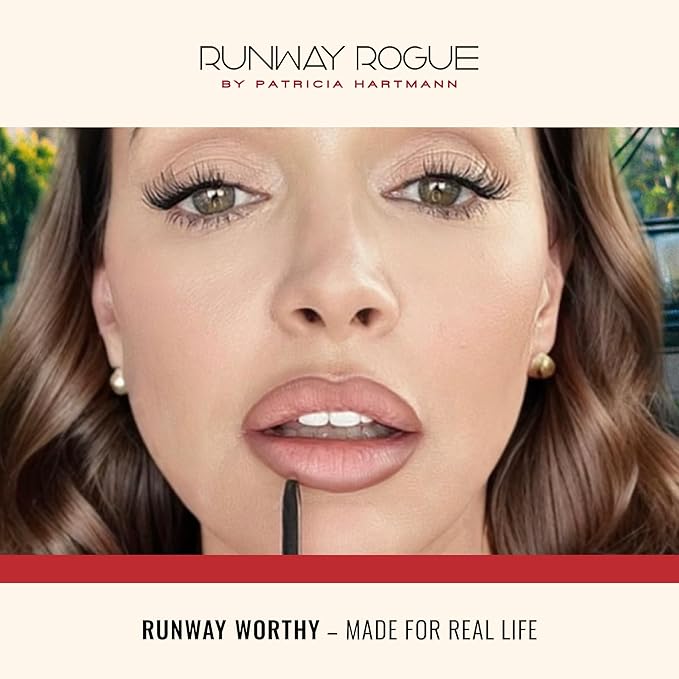 Runway Rogue Designer Liner Lip Pencil, Matte Medium Dusty-Rose Lip Liner Pencil and Lip Liner Sharpener, ‘Work It Babe’