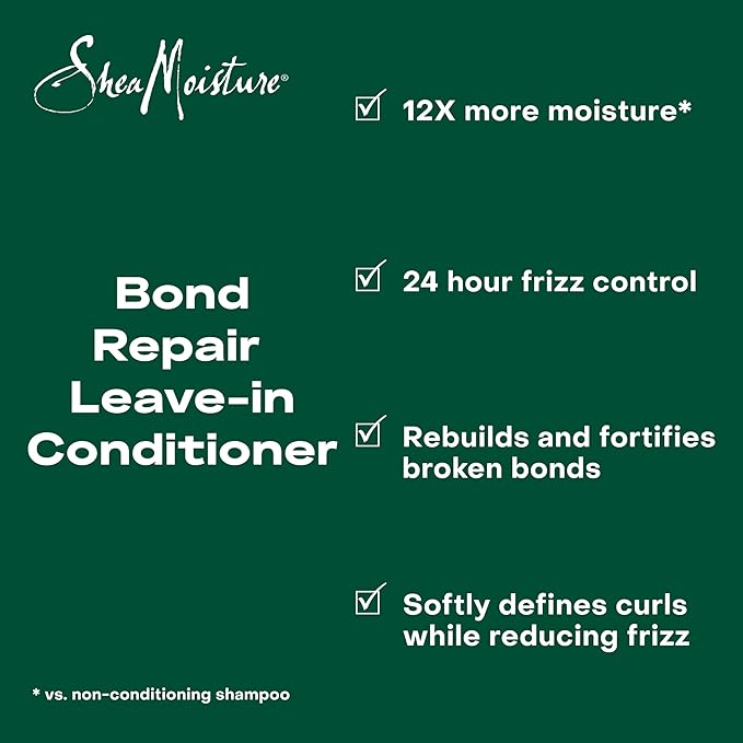 SheaMoisture Bond Repair Leave-In Conditioner AmlaOil Protects Against Damage & Strengthens Hair Bonds with Hydroplex Technology & AmlaOil For Less Breakage with Restorative HydroPlex Infusion 11fl oz