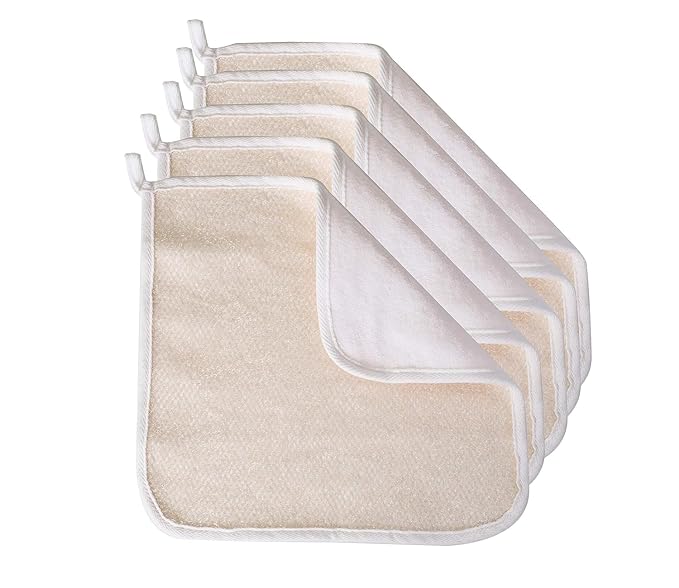 PARADISO Evriholder Soft-Weave Exfoliating Wash Cloths Dual-Textured for Face and Body, Pack of 5