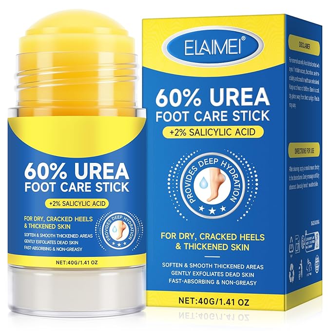 Urea Cream 60% Hydrating Foot Care Stick, 1.41 Fl Oz Foot Cream Moisturizer for Dry Cracked Feet & Hands, Feet Lotion Fast Repairs Rough Heels, Callus Remover