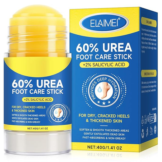 Urea Cream 60% Hydrating Foot Care Stick, 1.41 Fl Oz Foot Cream Moisturizer for Dry Cracked Feet & Hands, Feet Lotion Fast Repairs Rough Heels, Callus Remover