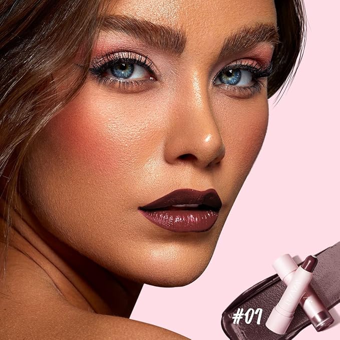 2PCS Tinted Lip Balm Chapstick with Color, Natural Semi - Gloss Finish, Hydrating/Coloring 2 in 1 Moisturizer Lip Stick for Girls & Women #01＋#05