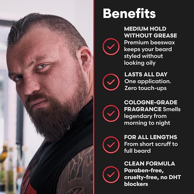 The Beard Struggle Eddie Hall Beast Line Beard Balm – Ragnarok Rising Warrior’s Edition – Tame, Style & Condition Beard – Medium Hold, Non-Greasy, Natural Ingredients