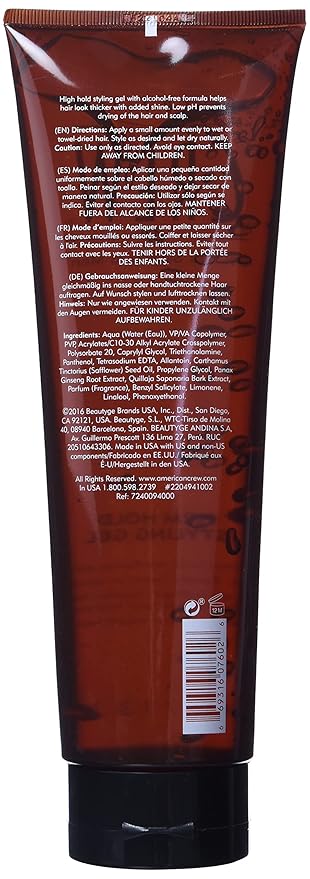 American Crew Men's Hair Gel, Firm Hold, Non-Flaking Styling Gel, 13.1 Fl Oz (Pack of 2)