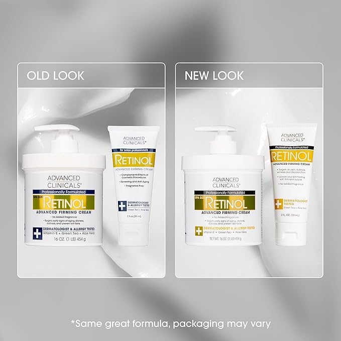 Advanced Clinicals Retinol Body Lotion & Face Moisturizer | Anti Aging Skin Care Retinol Body Cream For Women & Men Improves Appearance Of Fine Lines, Wrinkles, & Look Of Crepey Skin, W/Travel Size