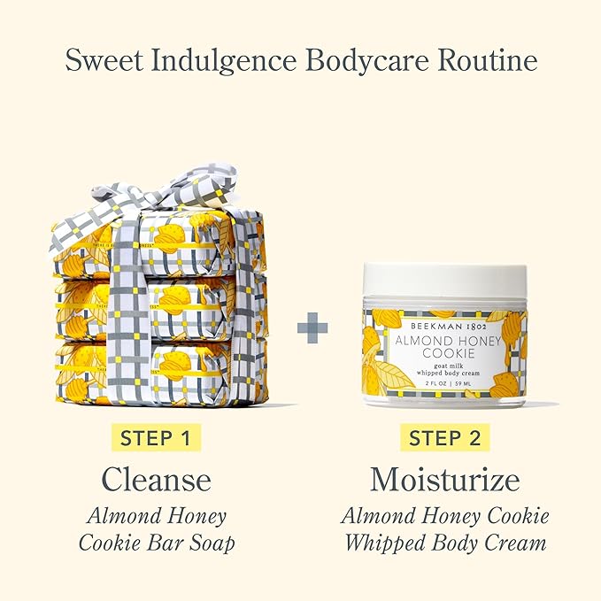 Beekman 1802 Almond Honey Cookie Whipped Body Cream - 2 oz - Moisturizes, Soothes & Softens - With Coconut Oil and Mango Seed Butter - No Irritation - Good for Sensitive Skin