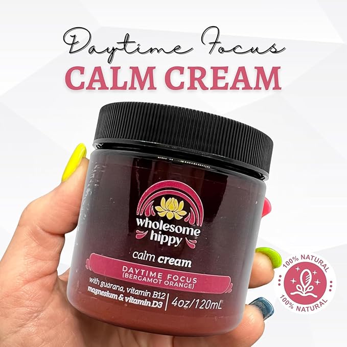 Daytime Focus Calm Cream – Energizing Body Butter with Magnesium, Vitamin B12, Guarana & Bergamot Orange – Moisturizing Wellness Cream for Daily Clarity – 4oz