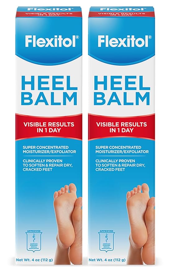 Flexitol Heel Balm, Rich Moisturizing & Exfoliating Foot Cream, 4 Oz Tube (Pack of 2)