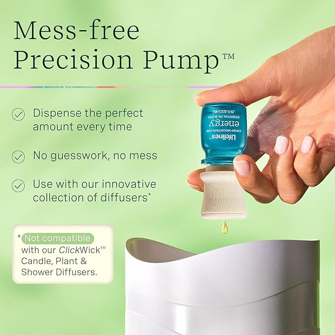 Lifelines Essential Oil Blends, 4-Pack - Blended Essential Oils with Precision Pump for Aromatherapy Diffusers - Long-Lasting Scented Fragrance - Crisp Mountain Air (Joy, Calm, Focus & Energy)