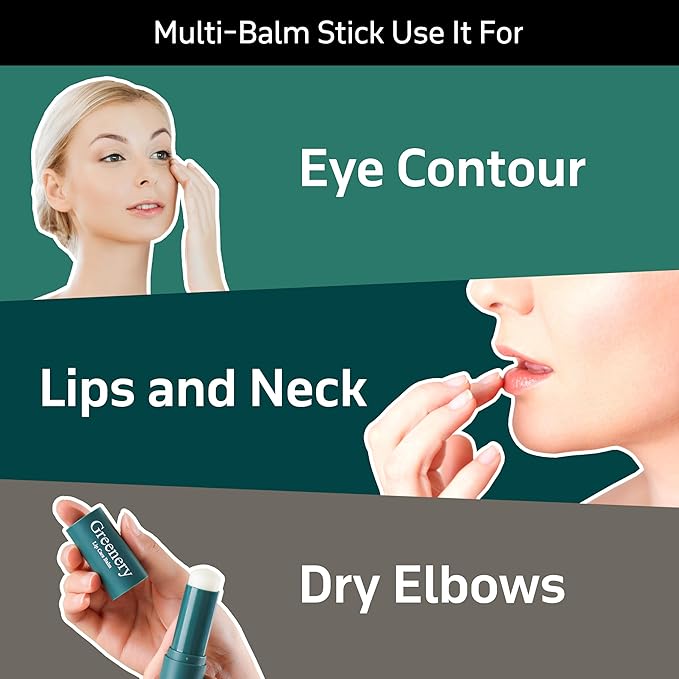 Dr. Bio Greenery Lip Care Balm (0.28oz/8g)| Hydrating Relief Balm for Dry, Chapped Lips | Lip Treatment with Natural Oils & Probiotics | Lip Moisturizer Repair Stick | Vegan Korean Skin Care | 2 Tubes