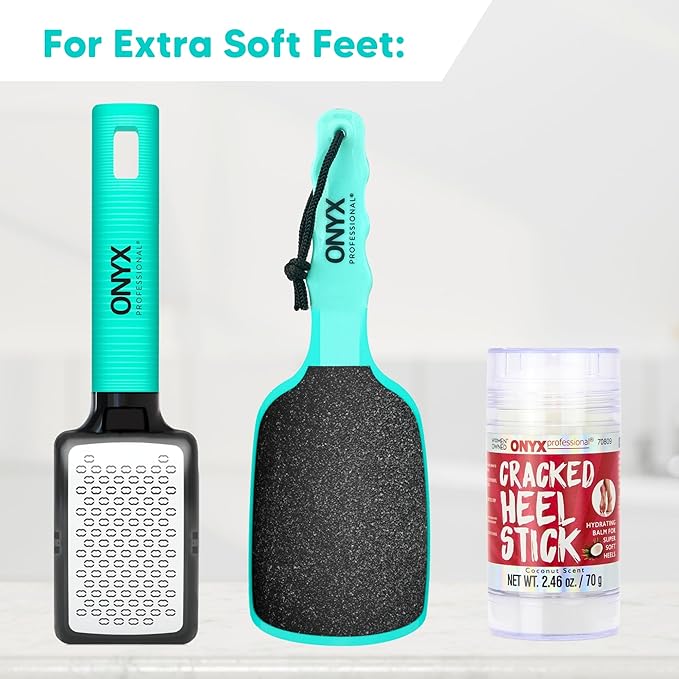 Onyx Professional Cracked Heel Repair Balm Stick for Dry Cracked Feet Treatment, Coconut Scent, 1 pack - Moisturizing Foot Balm, Rolls On, No Mess Like Foot Cream or Foot Lotion, Heel Treatment