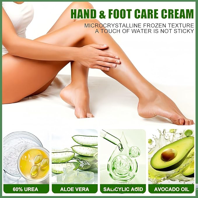 Urea Cream 60 Percent for Feet Maximum Strength, 2 Pack Foot Stick for Cracked Heels and Dry Skin, Softening Calluses with Shea Butter Aloe Jojoba Oil, Heel Repair Stick Balm for Men & Women, 40g Each