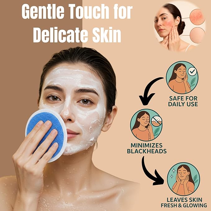 Exfoliating Glove Set (Original) – 3 Pieces Moroccan Hammam Scrub Mitts for Face, Body & Back – Deep Skin Cleansing & Dead Skin Removal – Reusable Spa Exfoliator – Assorted Colors (TURQOUISE)