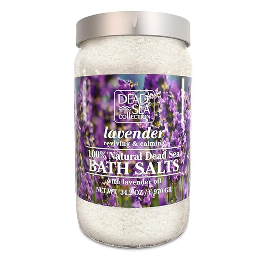 Dead Sea Collection Bath Salts with Lavender – Pure Dead Sea Salt and Lavender Oil - Nourishing Soothing and Relaxing Skin and Muscle – 34.2 Oz