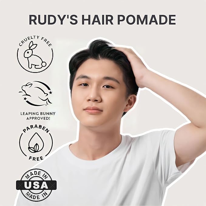 RUDY's Matte Pomade - Pliable Medium Hold - Natural Ingredients, Paraben Free - All Hair Types for Men & Women (4.8 oz)
