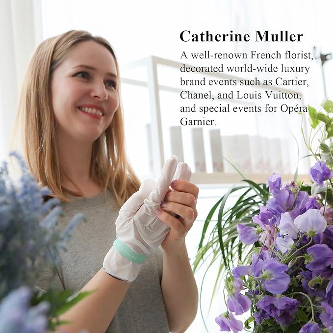 TOI:L Catherine Muller Floral Hand Mask 1 Pair, Moisturizing Gloves for Dry Hands with Elder Flower & CICA, Repairing and Nourishing Hand Care Treatment for Cracked, Rough, and Dry Skin