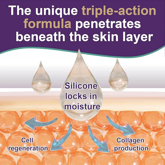 Silicone Scar Cream Scar Gel - Advanced Scar Gel Scar Treatment for Stretch Marks Removal, Old & New Scars, Surgical Scars, Burns, Acne, C-Section, Keloid Scar Treatment for Women & Men, 1.76Oz