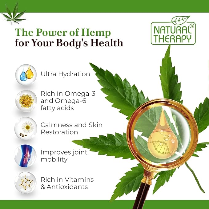 Natural Therapy Hemp & Himalayan Salt Scrub – Exfoliating Body Scrub for Women – Moisturizing and Nourishing Skin – with Pure Oils and Dead Sea Minerals (23.28 Oz)