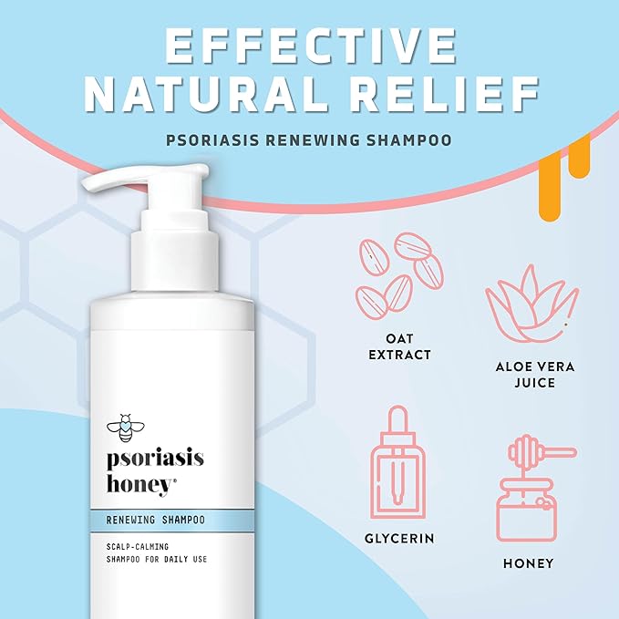 Renewing Shampoo - Itchy & Dry Scalp Treatment - Psoriasis Shampoo With Argan Oil for Women & Men - Scalp Psoriasis Relief - Daily Hair Shampoo for Kids (8oz)