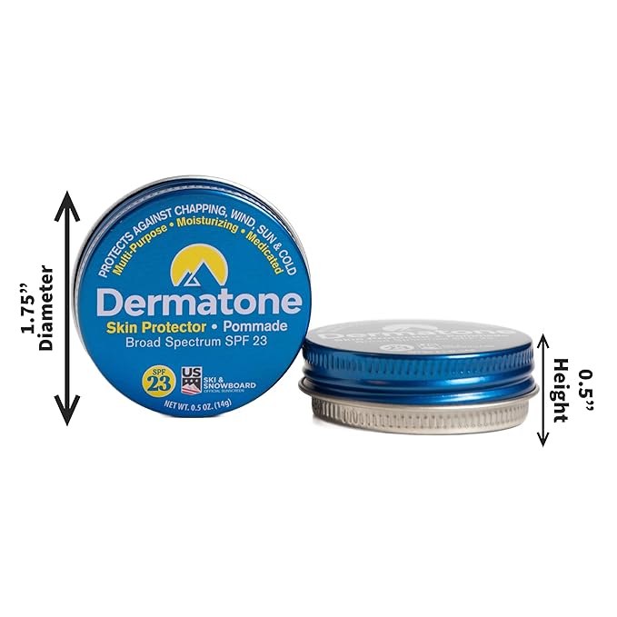 Dermatone Skin Protector Balm | Classic Tin 2-Pack | All Year Long Skin Protection | Moisturizing | Heals & Repairs | SPF23 | Ski Balm | Advanced Skin Therapy, 0.5 oz