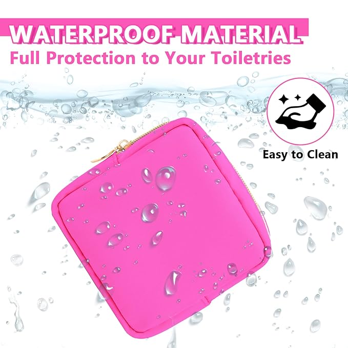 Mini Makeup Pouch for Purse, Small Cosmetic Bag Pouch Nylon Travel Toiletry Organizers for Women Girls, Cute Zipper Pouch Coin Purse Preppy Storage Bag for School Work(Mini-Bubblegum)