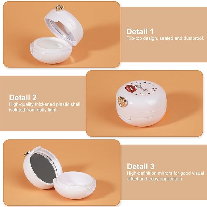 2 Pack Lip Balm Containers,Plastic Portable Empty Lip Balm Container with Mirror and Silicone Lip,Empty Lipstick Dispenser Box for Travel,Home