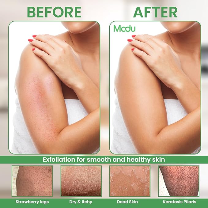 Modu Korean Exfoliating Mitts Small 6PCS (Green) – Exfoliating Gloves Body Scrubber Italy Towel Washcloth for Korean Spa at Home, Dead Skin Remover, 100% Vegan Viscose