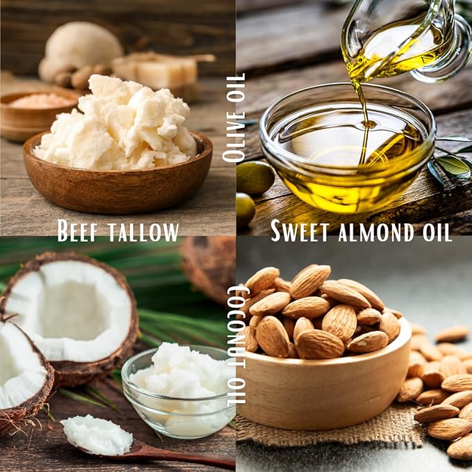 Greek Yogurt & Honey Tallow Soap Bar - Cold pressed handmade natural soap bars for face & body | Charcoal, Lavender, Oat & Honey, Castor Oil & Ginger, Goat Milk for Men and Women, 5 oz (pack of 5)