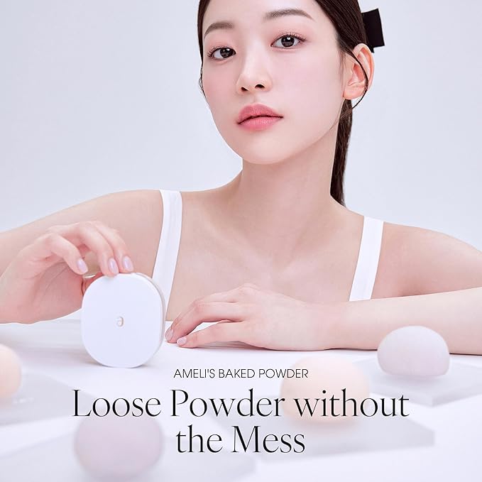 BAKED POWDER 002 LIGHT PINK, Terra-Cotta Facial Powder, Crease-free, Smudge Free & Weightless Setting powder (6.2g, 0.014 oz.)