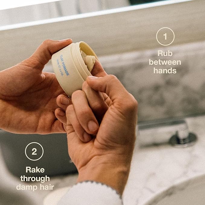 Jeff's Barbershop Clay Pomade and Texture Spray Duo - Medium Hold, Matte Finish - Sandalwood Scented