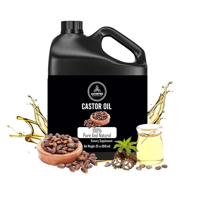 Naturevibe Botanicals Argan Oil 32oz and Castor Oil 32oz | Oil Combo