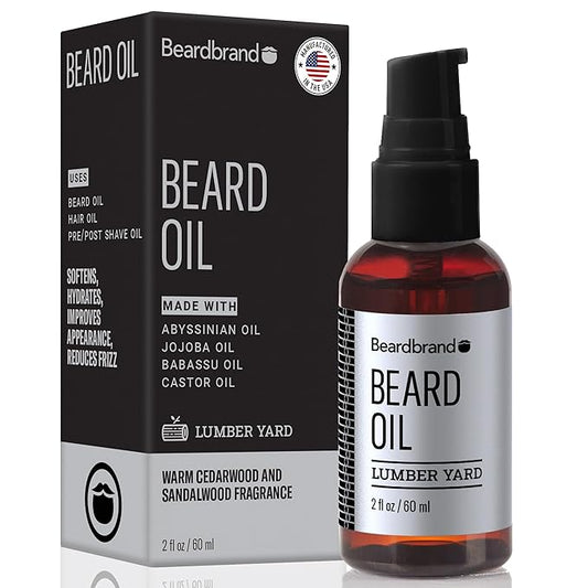 Beardbrand Beard Oil for Men with Jojoba & Vitamin E – Softens Stubble, Conditions Skin & Promotes Beard Growth | Sandalwood & Cedar Oil Scent | 2 fl oz