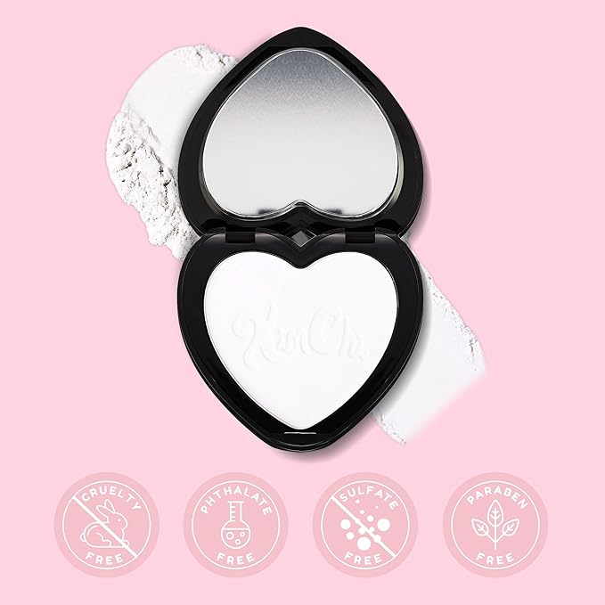 KimChi Chic Almost Catfished Micro Pressed Powder - Brightening Under Eye Setting Powder, Reduces Dark Circles, No Flashback, That White Powder