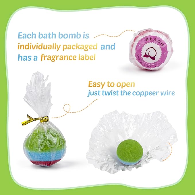 Bath Bombs for Kids, 12 Pcs Bath Bombs with Glow in The Dark Dinosura Surprise Inside, Handmade Organic Bubble Bath Ball Gift Set for Boys and Girls, Gift for Birthday Christmas Easter