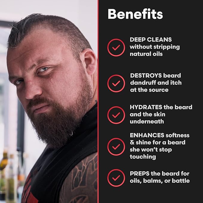 The Beard Struggle Eddie Hall Beast Line Beard Wash – Ragnarok Rising Signature Edition – Deep Cleansing Beard Shampoo for Men – Hydrates & Strengthens with Legendary Scent