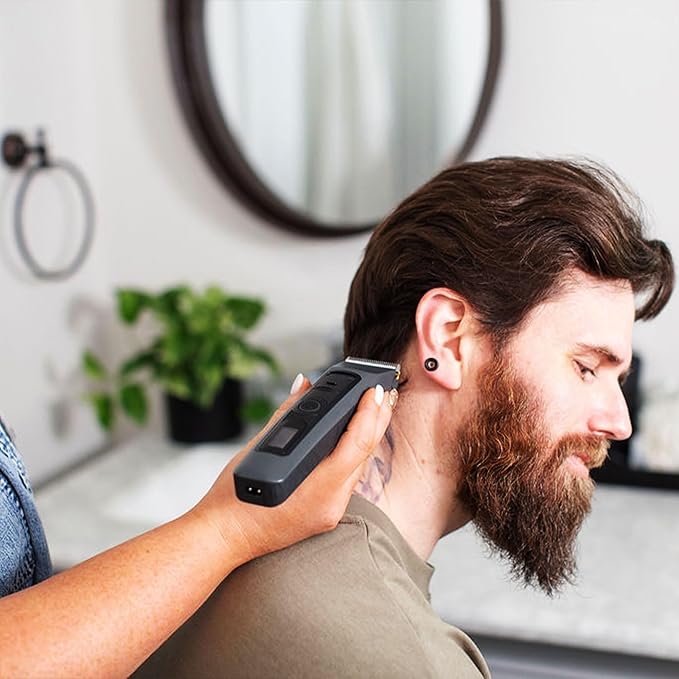 Brio Beardscape V2 Beard Trimmer for Men Professional with Low Friction Ceramic Blade, Cordless Professional Hair Trimmer for Barbers with 4 Hrs of Long Battery Timing, Ideal for Beard & Body (Gray)